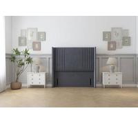 Sloomy Camden 54" Wingback Headboard Steel Plush 6' Super King