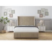 Sloomy Camden Almond Coniston Divan Bed With Mattress No Drawers With 54" Wingback & 12" Footboard 6' Super King