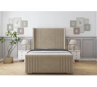 Sloomy Camden Coniston Bed Frame With 50" Upholstered Wingback Headboard in Cream | Size: Small Single Sloomy Cream Small Single