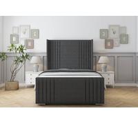 Sloomy Camden Graphite Dumfries Bed Frame With 50" Upholstered Wingback Headboard 5' King