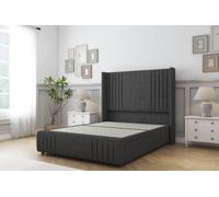 Sloomy Camden Graphite Dumfries Divan Bed Base 2 Drawers Foot-End-54" Wingback Headboard12"-Footboard 6' Super King