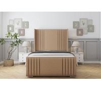 Sloomy Camden Latte Dumfries Bed Frame With 50" Upholstered Wingback Headboard 4'6 Double