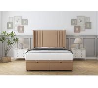 Sloomy Camden Latte Dumfries Ottoman Bed Base With 54" Wingback Headboard 2'6 Small Single