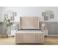 Sloomy Camden Sand Naples Bed Frame With 50" Upholstered Wingback Headboard 5' King