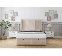 Sloomy Camden Sand Naples Ottoman Bed Base With 54" Wingback Headboard 2'6 Small Single