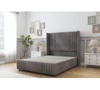 Sloomy Camden Slate Naples Divan Bed Base 2 Drawers Foot-End-54" Wingback Headboard12"-Footboard 5' King