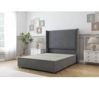Sloomy Devonshire Armour Coniston Divan Bed Base No Drawers With 54" Wingback Headboard 4' Small Double