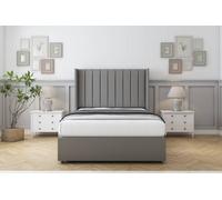 Sloomy Falcon Pewter Dumfries Divan Bed With Mattress No Drawers With 54" Wingback Headboard 6' Super King