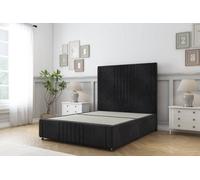 Sloomy Harrington Black Naples Divan Bed No Drawers-26" Strutted Headboard 12" Footboard 3' Single