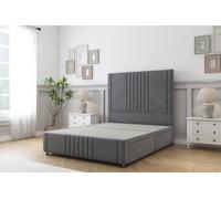 Sloomy Harrington Coniston Divan Base 4 Drawers 54" Headboard & 12" Footboard in Dark Grey | Size: Small Double Sloomy Dark Grey Small Double