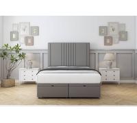 Sloomy Harrington Dumfries Ottoman Bed Base-54" Floor Standing Headboard in Light Grey | Size: Small Double Sloomy Light Grey Small Double