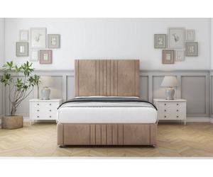 Sloomy Harrington Mink Naples Divan Bed Set 2 Drawers Right Side - 54" Floor Standing & 12" Footboard 4'6 Double