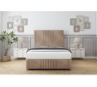 Sloomy Harrington Mink Naples Divan Bed Set No Drawers - 26" Strutted & 12" Footboard 4' Small Double