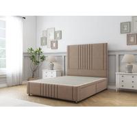 Sloomy Harrington Mink Plush Divan Bed 2 Drawers Right Side-26" Strutted Headboard 12" Footboard 3' Single