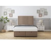 Sloomy Harrington Mink Plush Ottoman Bed With Mattress With 54" Floor Standing Headboard 2'6 Small Single