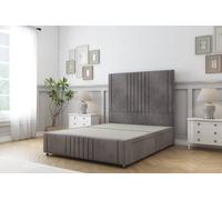 Sloomy Harrington Naples Divan Base 4 Drawers 26" Headboard & 12" Footboard in Grey | Size: Super King Sloomy Grey Super King