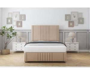 Sloomy Harrington Pebble Plush Divan Bed Set No Drawers - 26" Strutted & 12" Footboard 4'6 Double