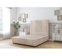 Sloomy Harrington Sand Naples Divan Bed 4 Drawers-54" Floor Standing Headboard 12" Footboard 5' King