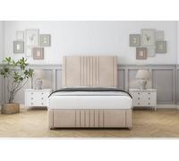 Sloomy Harrington Sand Naples Divan Bed Set No Drawers - 54" Floor Standing & 12" Footboard 2'6 Small Single