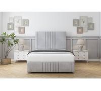 Sloomy Harrington Silver Naples Divan Bed Set No Drawers - 54" Floor Standing & 12" Footboard 5' King