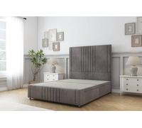 Sloomy Harrington Slate Naples Divan Bed 2 Drawers Right Side-26" Strutted Headboard 12" Footboard 6' Super King
