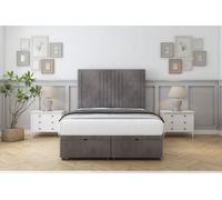 Sloomy Harrington Slate Naples Ottoman Bed With Mattress With 26" Strutted Headboard 5' King