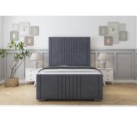 Sloomy Harrington Steel Plush Bed Frame With Mattress With 50" Upholstered Headboard 6' Super King
