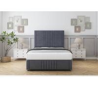 Sloomy Harrington Steel Plush Divan Bed Set 2 Drawers Left Side - 54" Floor Standing & 12" Footboard 2'6 Small Single