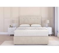 Sloomy Highbury Cream Plush Divan Bed With Mattress 2 Drawers Foot-End With 54" Floor Standing Headboard 5' King