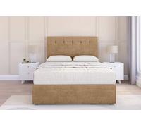 Sloomy Highbury Latte Dumfries Divan Bed With Mattress 2 Drawers Foot-End With 54" Floor Standing Headboard 4'6 Double