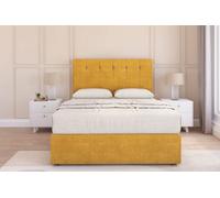 Sloomy Highbury Mustard Plush Divan Bed With Mattress 2 Drawers Foot-End With 26" Strutted Headboard 6' Super King