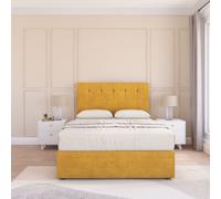 Sloomy Highbury Plush Velvet Memory Foam Bed Set With No Drawers, Mattress & Headboard in Gold | Size: Double Sloomy Gold Double