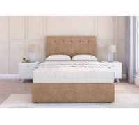Sloomy Highbury Sand Naples Divan Bed With Mattress 2 Drawers Foot-End With 26" Strutted Headboard 4' Small Double