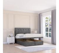 Sloomy Highbury Steel Plush 6Ft Ottoman Bed End Opening With Sprung Memory Mattress & 26" Headboard-Super King