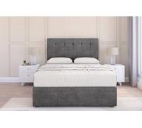 Sloomy Highbury Steel Plush Divan Bed With Mattress No Drawers With 26" Strutted Headboard 4'6 Double