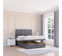 Sloomy Jasmine Armour Coniston 6Ft Ottoman Bed End Opening With Sprung Memory Mattress & 26" Headboard-Super King