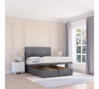 Sloomy Kansas Armour Coniston 4Ft Ottoman Bed End Opening With Sprung Memory Mattress & 26" Headboard-Small Double