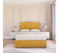 Sloomy Kansas Mustard Plush 3Ft Memory Foam Bed Set With No Drawers, Mattress & Headboard- Single