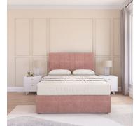 Sloomy Kansas Pink Plush 3Ft Memory Foam Bed Set With No Drawers, Mattress & Headboard- Single