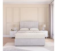 Sloomy Kansas Silver Plush 6Ft Memory Foam Bed Set With No Drawers, Mattress & Headboard- Super King