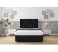 Sloomy Kingsley Black Naples Divan Bed Set 2 Drawers Right Side - 26" Strutted & 12" Footboard 4' Small Double