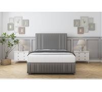 Sloomy Kingsley Pewter Dumfries Divan Bed Set 2 Drawers Right Side - 26" Strutted & 12" Footboard 5' King