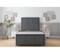 Sloomy Lancaster Coniston Bed Frame With 50" Upholstered Headboard in Dark Grey | Size: Double Sloomy Dark Grey Double