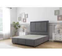 Sloomy Lancaster Coniston Divan Base 4 Drawers-54" Headboard & 12" Footboard in Dark Grey | Size: Super King Sloomy Dark Grey Super King