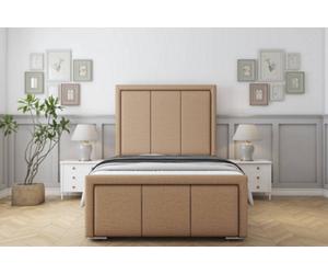 Sloomy Lancaster Latte Dumfries Bed Frame With 50" Upholstered Headboard 5' King