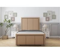 Sloomy Lancaster Latte Dumfries Bed Frame With Mattress With 50" Upholstered Headboard 5' King