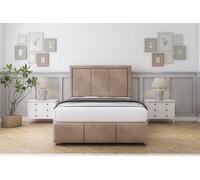 Sloomy Lancaster Mink Naples Divan Bed Set 2 Drawers Left Side - 26" Strutted & 12" Footboard 5' King