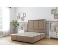 Sloomy Lancaster Mink Plush Divan Bed 4 Drawers-26" Strutted Headboard 12" Footboard 4' Small Double