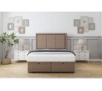 Sloomy Lancaster Mink Plush Ottoman Bed With Mattress With 26" Strutted Headboard 4' Small Double