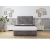 Sloomy Lancaster Naples Ottoman Bed Set With 26" Strutted Headboard in Grey | Size: Small Single Sloomy Grey Small Single